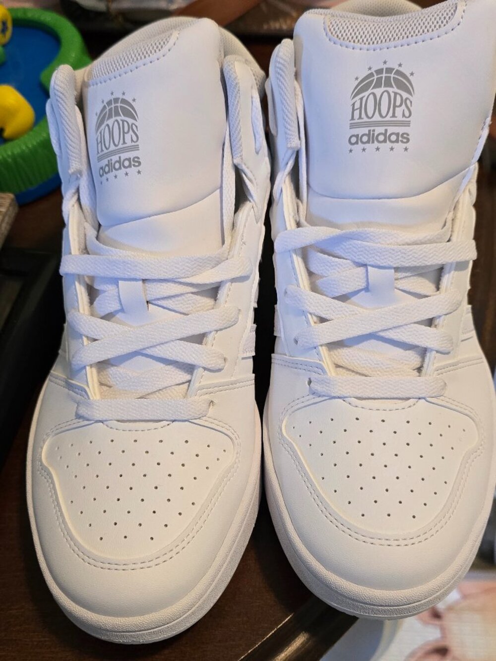 ADIDAS HOOPS MID CLASSIC SHOES Size 8.5 Colour Cloud White / Cloud White / Grey